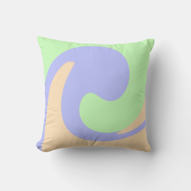 Blue green ombre fluid marble boho bold pattern  throw pillow (Front)