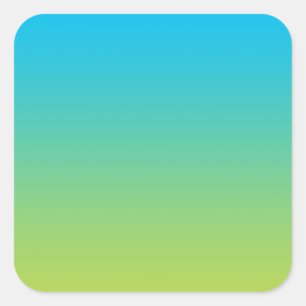 Blue & Green Ombre Square Sticker