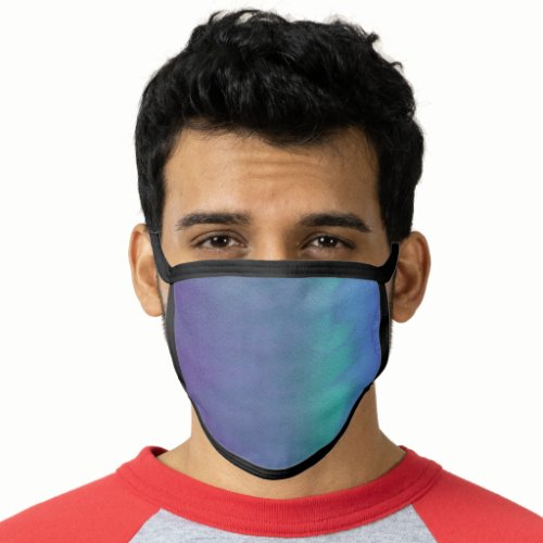 Blue Green Ombre Watercolor Mens or Womens Face Mask