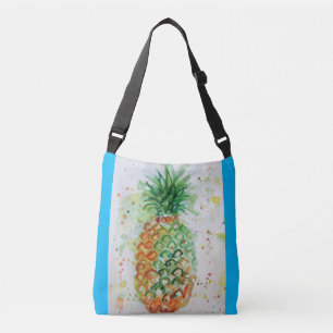 Blue Green Orange Pineapple Fruit Crossbody Bag