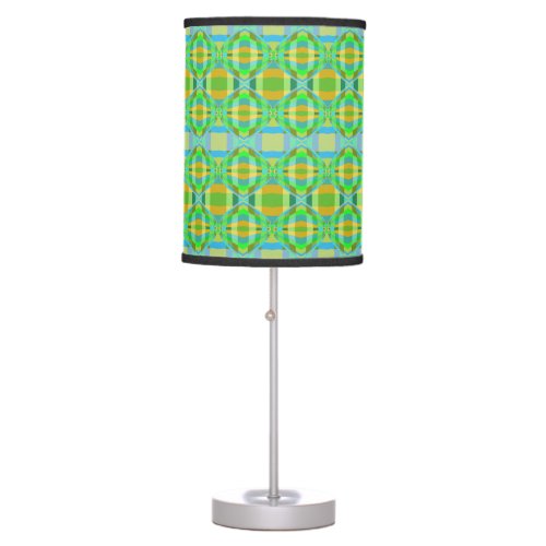 Blue Green Orange Purple Creamy Lattice Pattern  Table Lamp