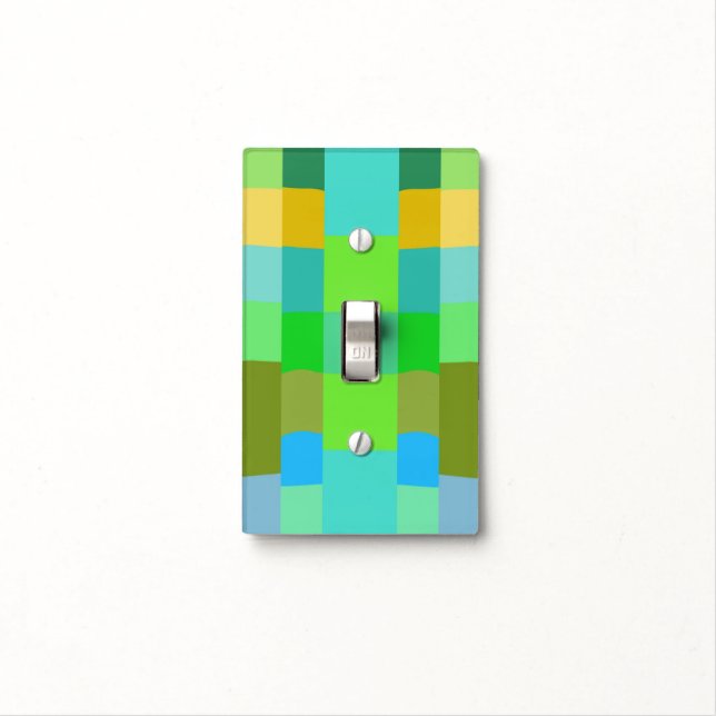 Blue Green Orange Purple Creamy Pattern Abstract Light Switch Cover (In Situ)