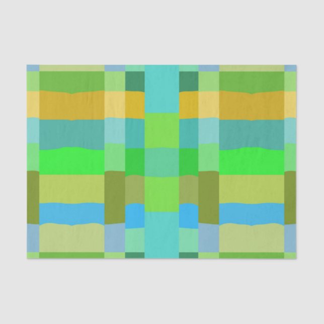 Blue Green Orange Purple Creamy Pattern Abstract Tissue Paper (Front)