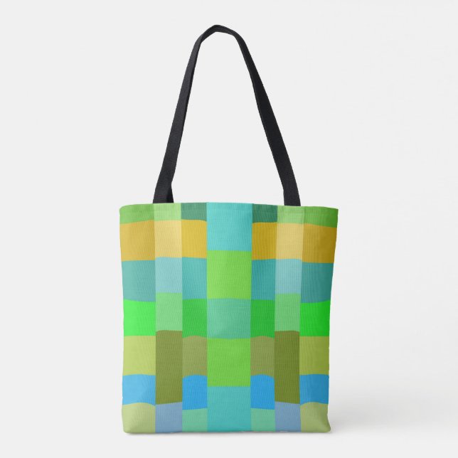 Blue Green Orange Purple Creamy Pattern Abstract Tote Bag (Back)