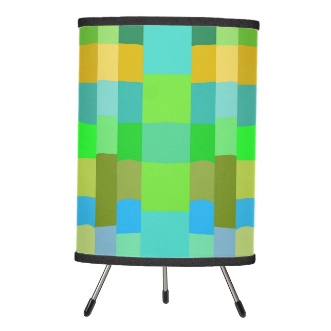 Blue Green Orange Purple Creamy Pattern Abstract Tripod Lamp (Front)