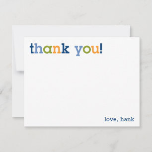 Blue, Green & Orange Thank You Note Card