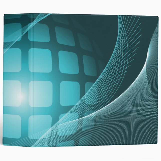 blue green orb abstract notebook 3 ring binder (Front/Spine)