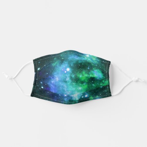 Blue Green Outer Space Stars Galaxy Adult Cloth Face Mask