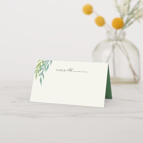 Blue Green Painted Branch Table Number Place Card