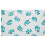 Blue-green palm leaves pattern fabric