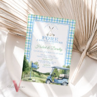 Blue Green PAR-TEE Golf Bridal Shower Invitation