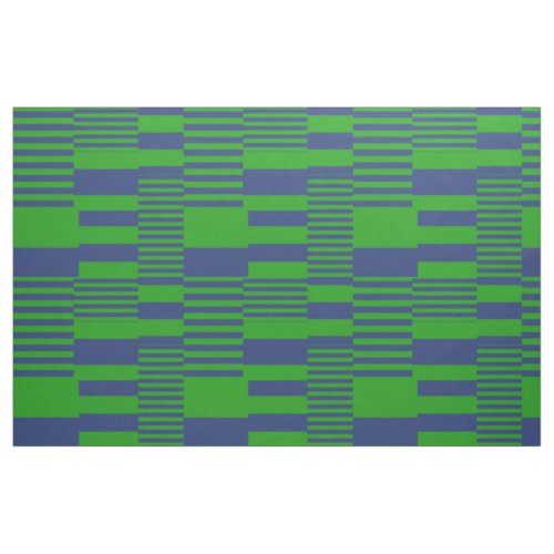 Blue Green Patchwork Stripes Design  Fabric