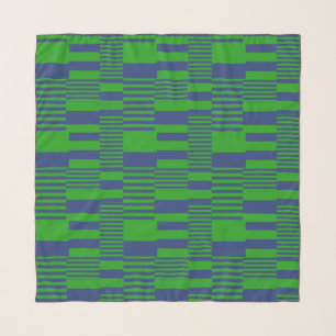 Blue Green Patchwork Stripes Design  Scarf