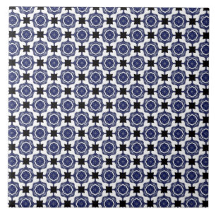 Blue & Green pattern #1 Ceramic Tile