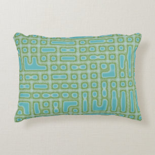 Blue Green Pattern Accent Pillow