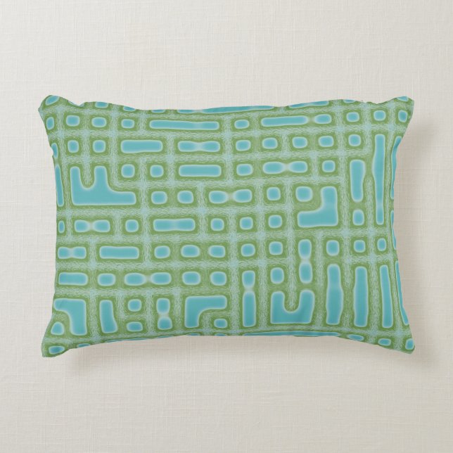Blue Green Pattern Accent Pillow (Front)