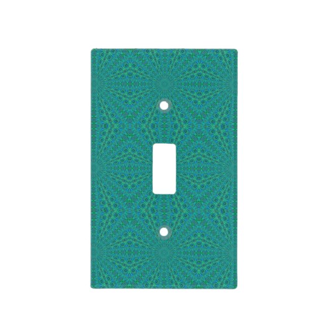 Blue Green Pattern Light Switch Cover (Front)