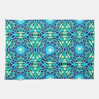 Blue Green Patterned Kitchen Towel