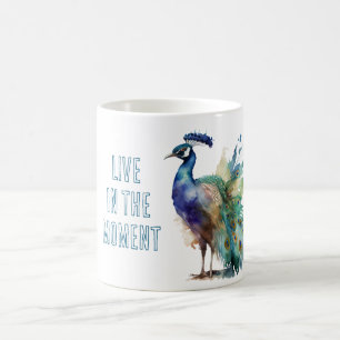 Blue Green Peacock Coffee Mug