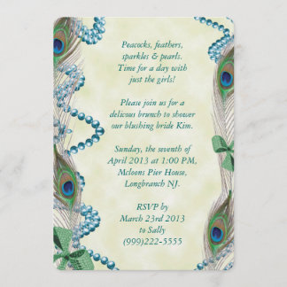 Blue/Green Peacock Invitation