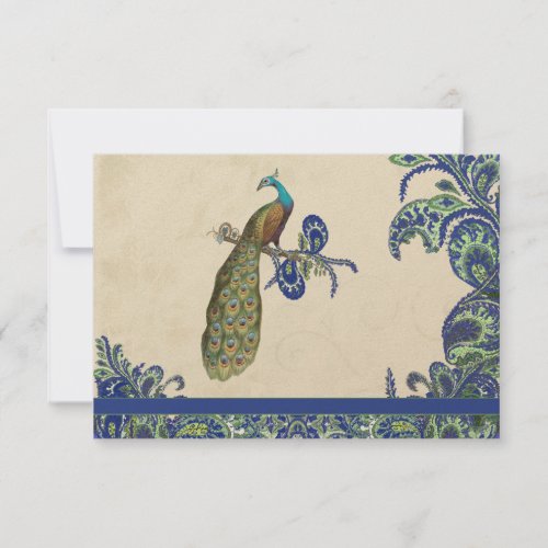 Blue  Green Peacock Wedding Invitation