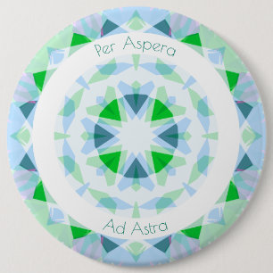 Blue Green Per Aspera Ad Astra Stars Motivational Button