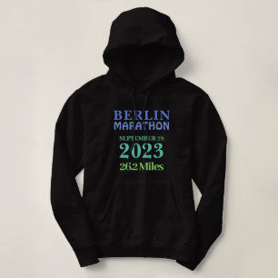 Blue Green Personalized Marathon Runner CustomText Hoodie