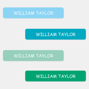 Blue & Green Personalized Name Kids' Labels