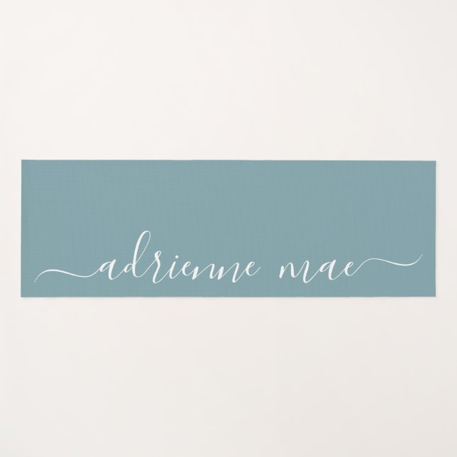 Blue Green Personalized Name Prayer Or Yoga Mat (Front (Horizontal))