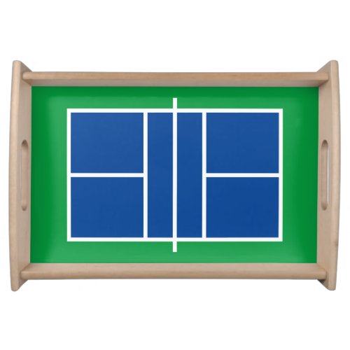 Blue green pickleball court custom serving tray