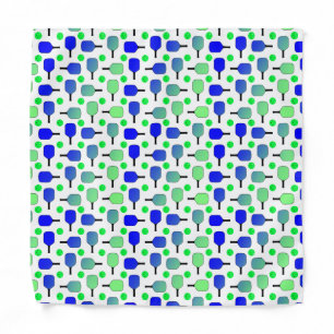 Blue & Green Pickleball Paddles Green Pickleballs Bandana