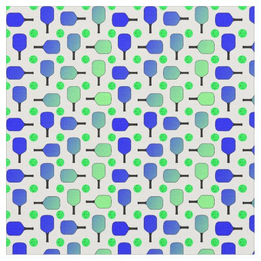 Blue & Green Pickleball Paddles Green Pickleballs Fabric