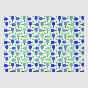 Blue & Green Pickleball Paddles Green Pickleballs Tissue Paper