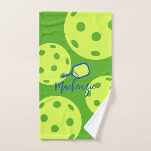 Blue  Green  Pickleball Personalized Sweat Hand Towel