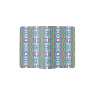 Blue Green Pink Geometric Pattern Passport Holder