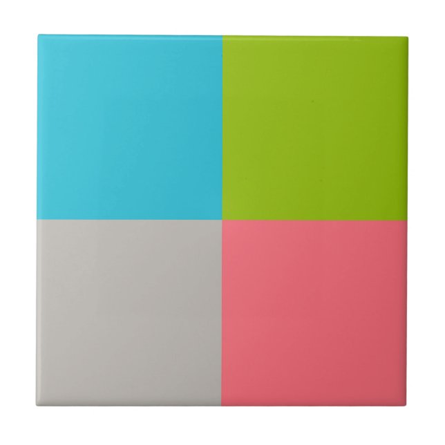 Blue Green Pink Gray Ceramic Tile (Front)