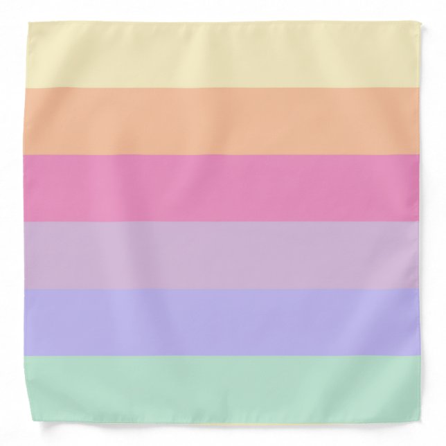 Blue Green Pink Purple Yellow Orange Striped Bandana (Front)