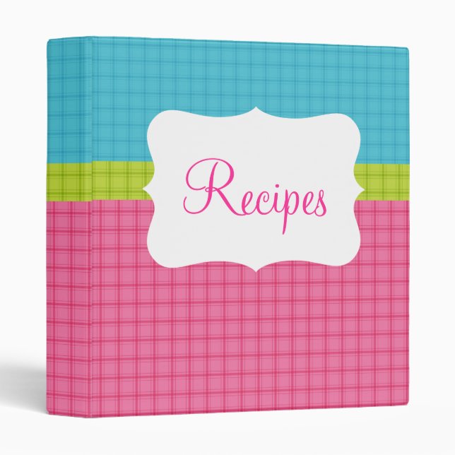 Blue/Green/Pink Recipe Binder (Front/Spine)