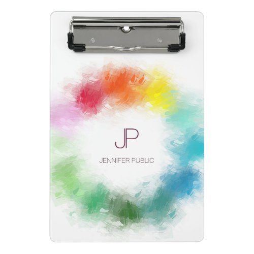 Blue Green Pink Red Yellow Modern Elegant Colorful Mini Clipboard