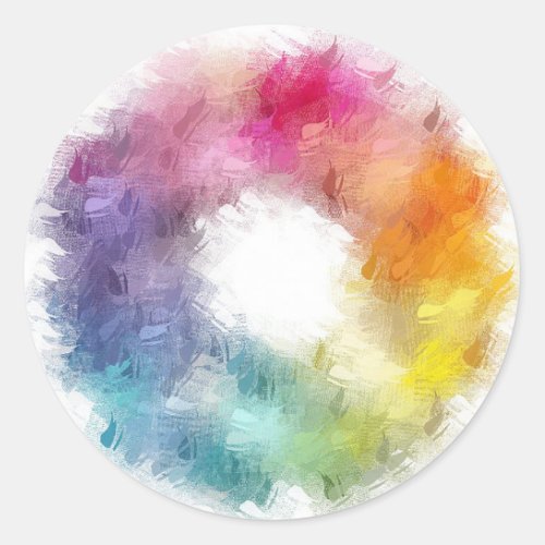 Blue Green Pink Red Yellow Orange Custom Colorful Classic Round Sticker