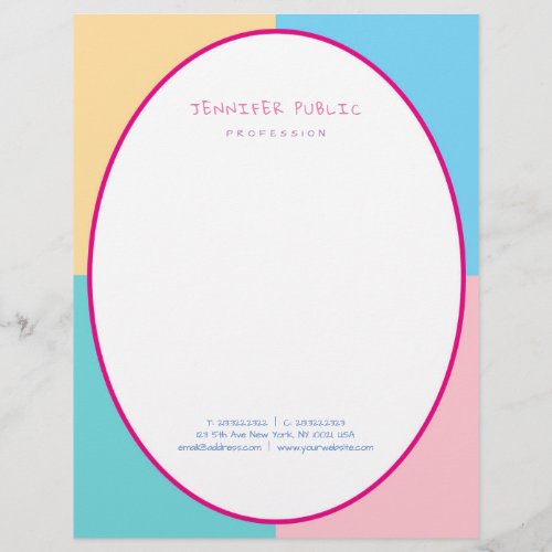 Blue Green Pink Yellow Modern Colorful Template Letterhead