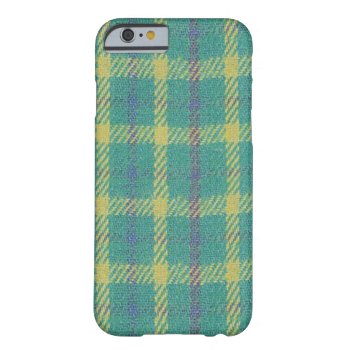 Blue Green Plaid Design Barely There iPhone 6 Case