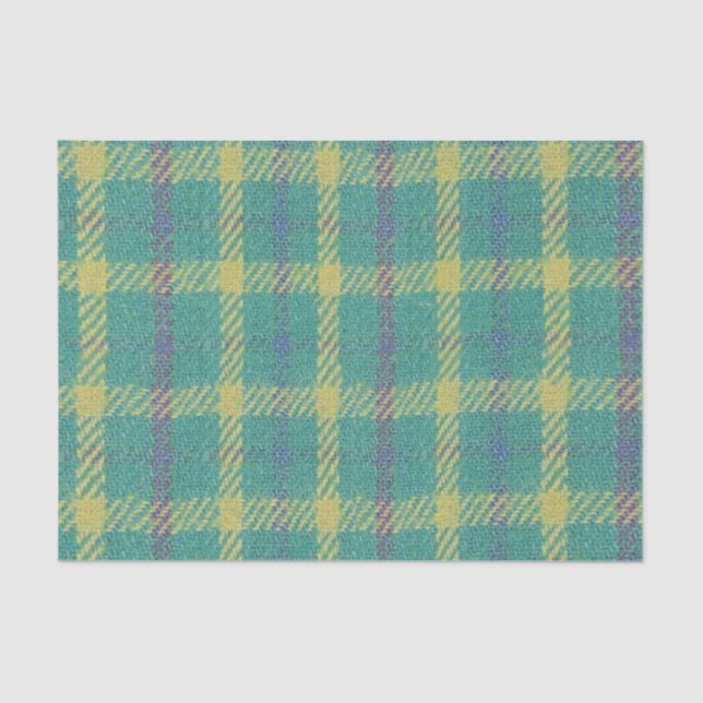 Blue Green Plaid Design Tissue Paper (Front)