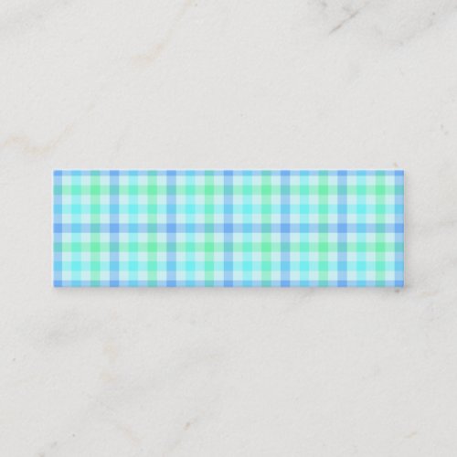 Blue Green Plaid Mini Business Card