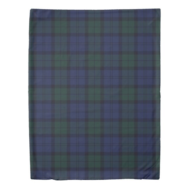 Blue Green Plaid Tartan Duvet Cover (Front)