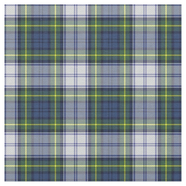 Blue Green Plaid Tartan Fabric (Close Up)