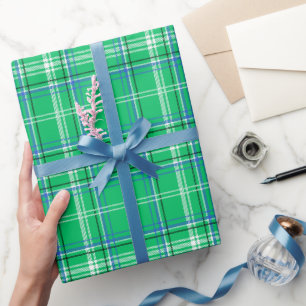 Blue & Green Plaid Wrapping Paper