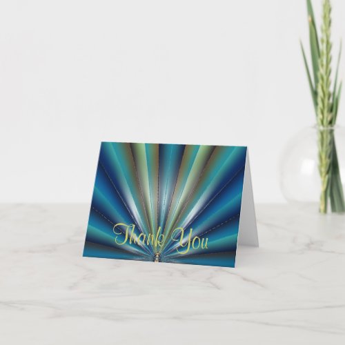 Blue_Green Pleated Design Thank You Card