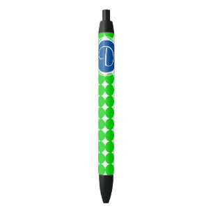 Blue & Green Polka Dot Monogram Pen