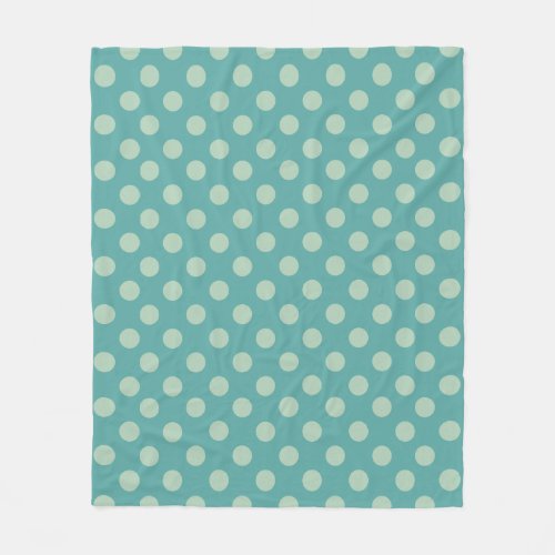 Blue Green Polka Dot Pattern Fleece Blanket